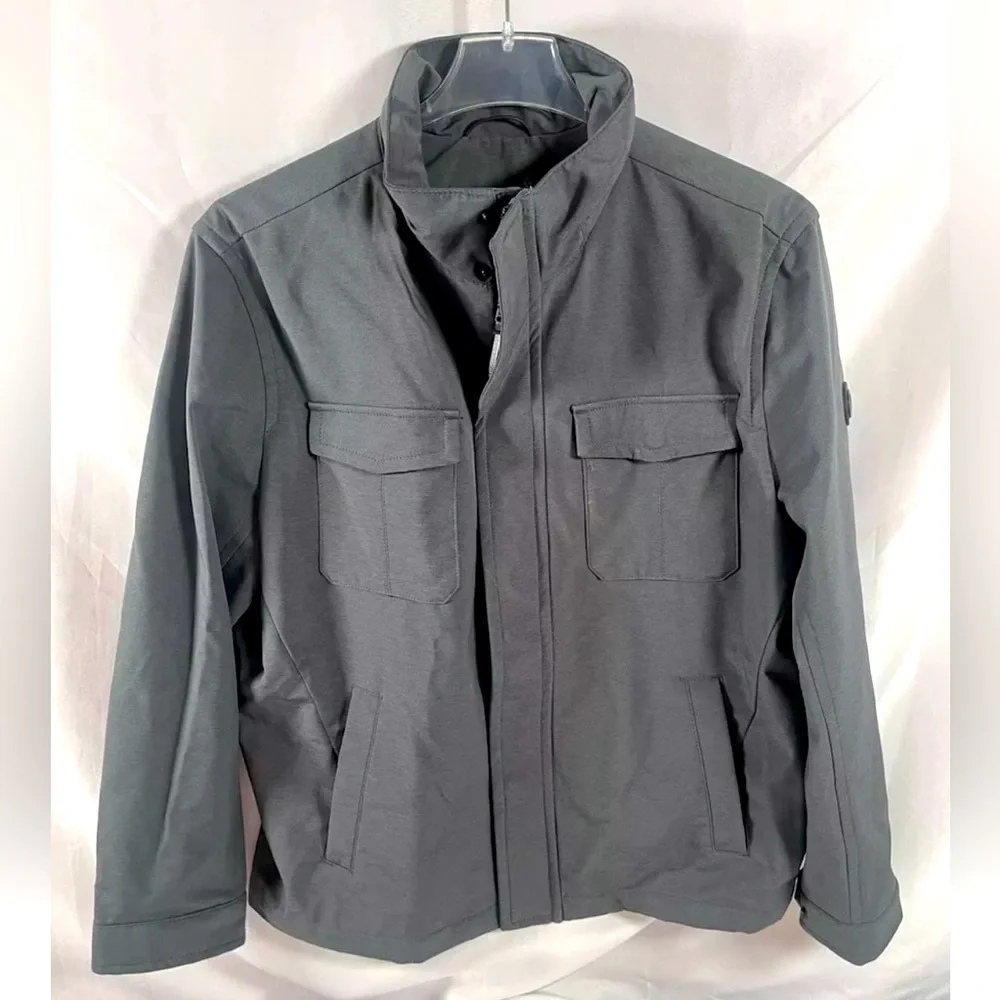 Michael Kors Mens Zip Up Jacket Size XL Dark Gray Pocket Extra Large
